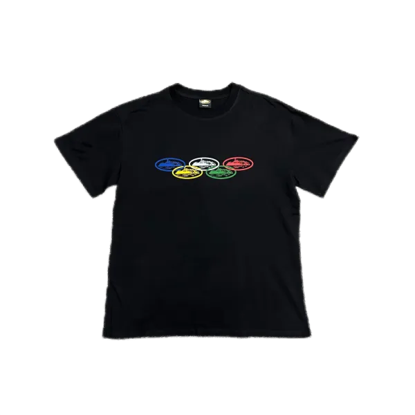 Design Olympic Rings Graphic Black T-Shirt - 1