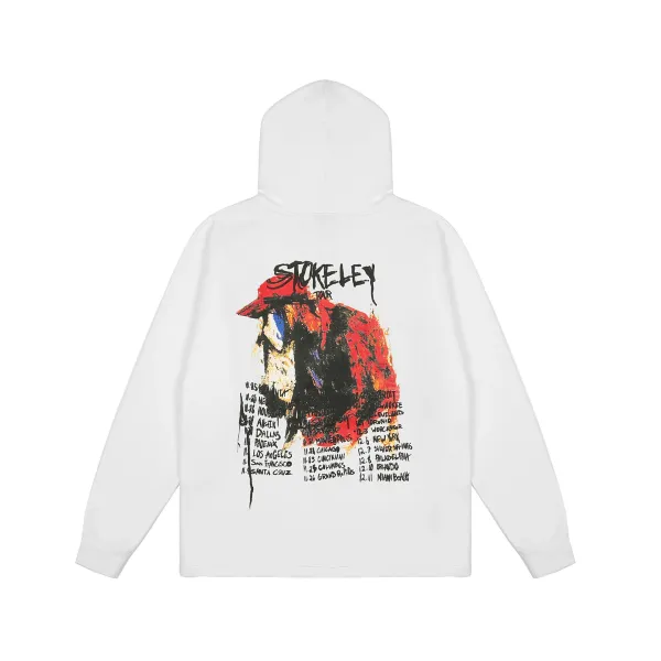 Design Stokeley Tour Graphic Hoodie White Hoodie - 1