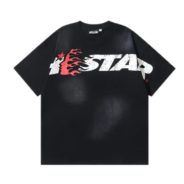 Hellstar Star Flame Black Oversized T-Shirt - 1