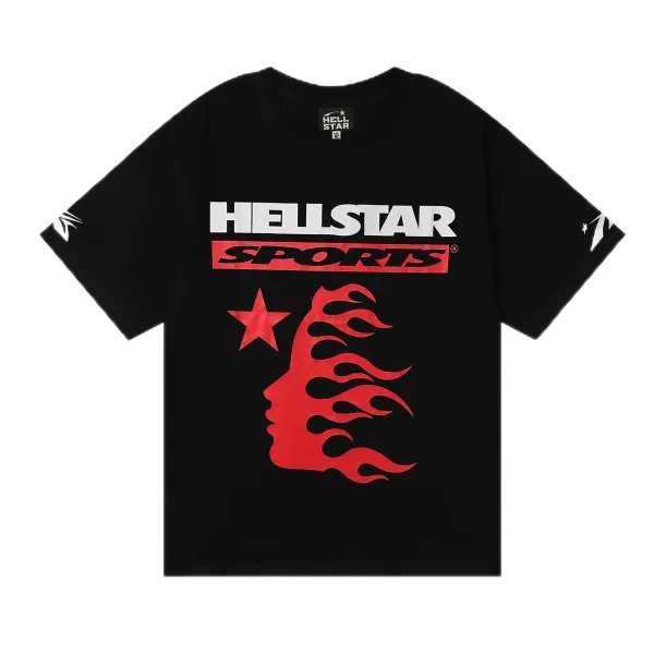 Hellstar Sports Flame Face Black T-Shirt - 1