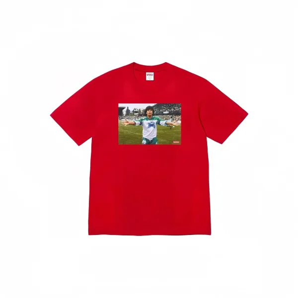 Supreme Maradona Photo Print Red T-Shirt - 1
