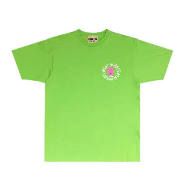 Gallery Dept Meat Puppets Too High To Die Lime Green T-Shirt - 1