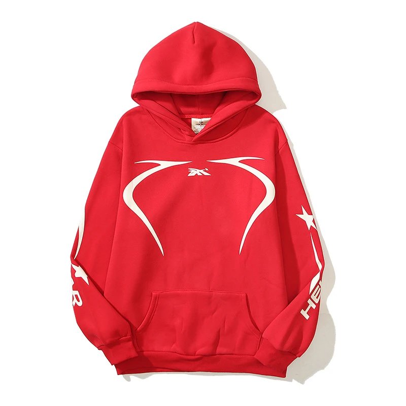 Reebok Reebok Classic Red Hoodie with White Graphic Design Red
