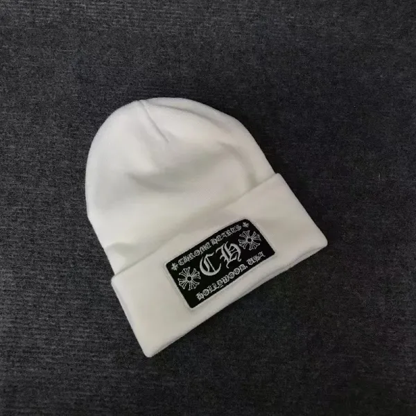 Chrome Hearts Logo Patch Beanie White - 1