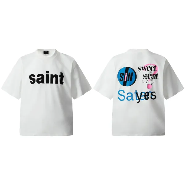 Saint Tears Saint Sin Sweet Satan Graphic T-Shirt White - 1