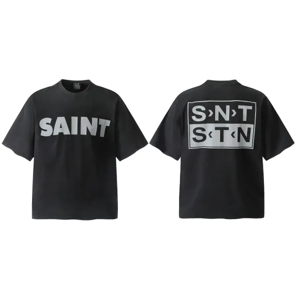 Saint Tears Saint Logo Oversized T-Shirt Black - 1