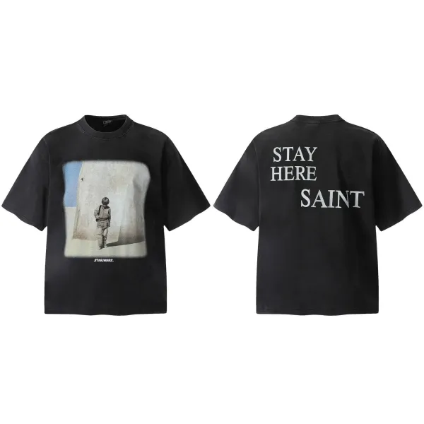 Design Saint x Star Wars Luke Skywalker Desert Scene Oversized T-Shirt Black T-Shirts - 1