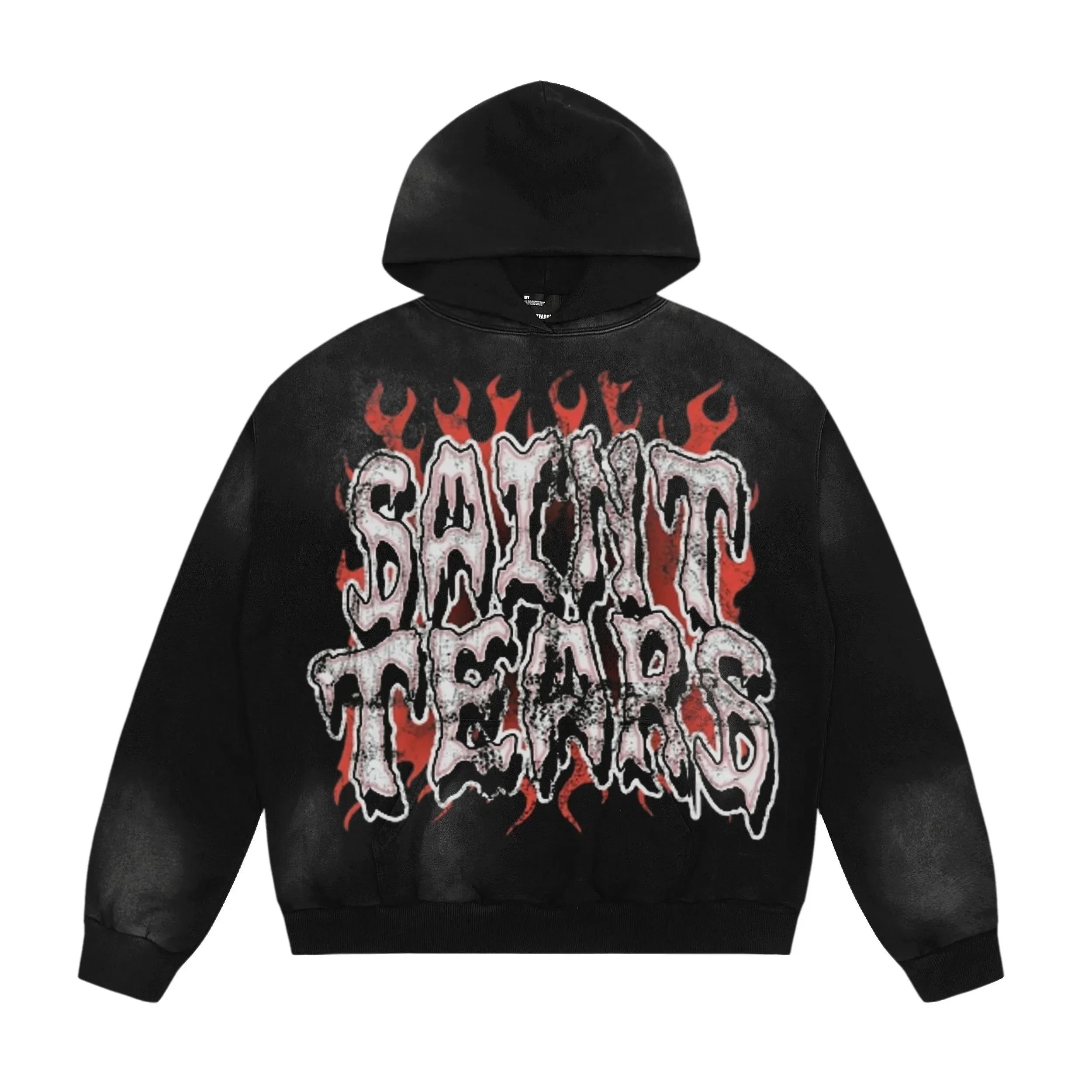 Saint Tears Hoodies & Sweatshirts Washed Graphic Print Pullover — 37