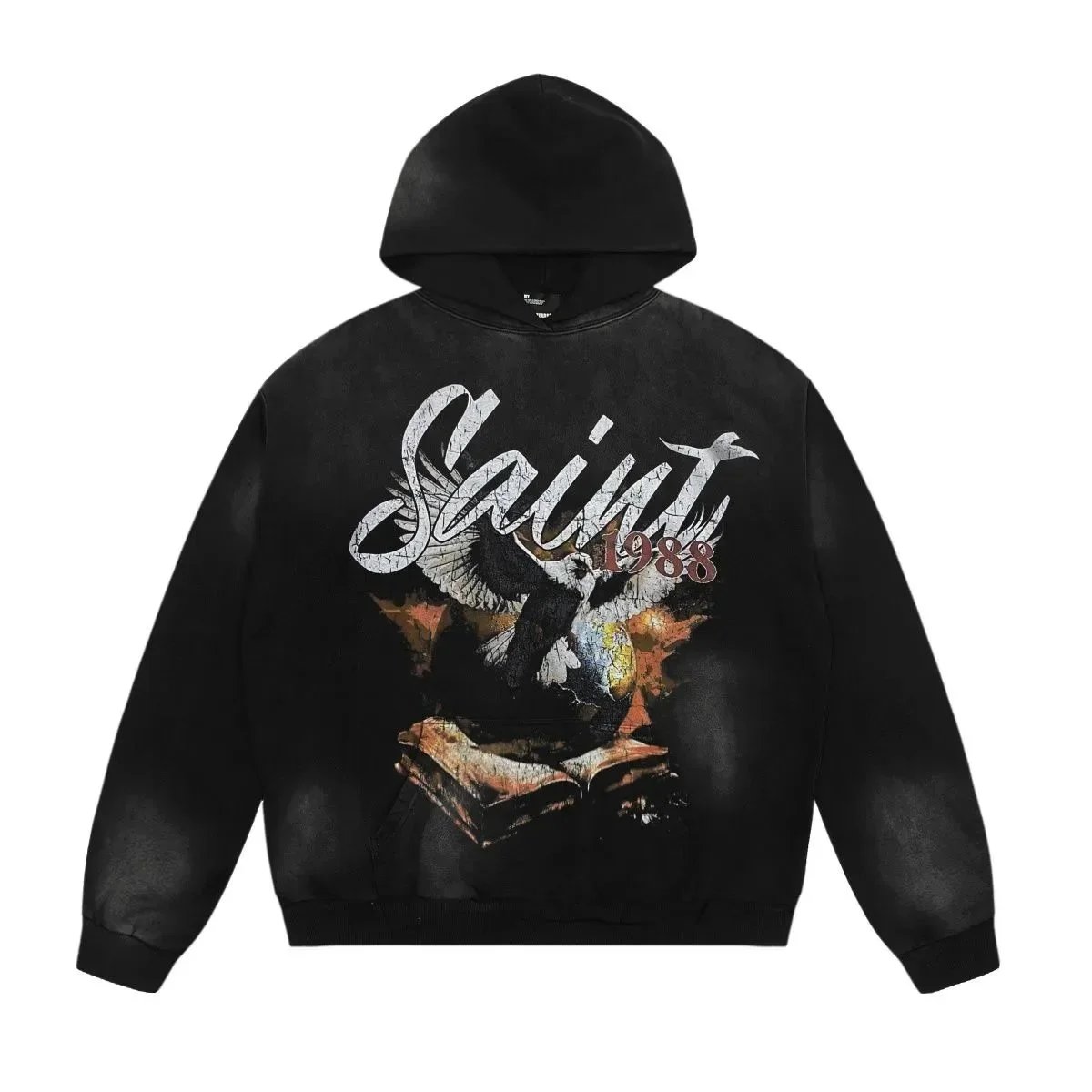Saint Tears Hoodies & Sweatshirts Washed Graphic Print Pullover — 39