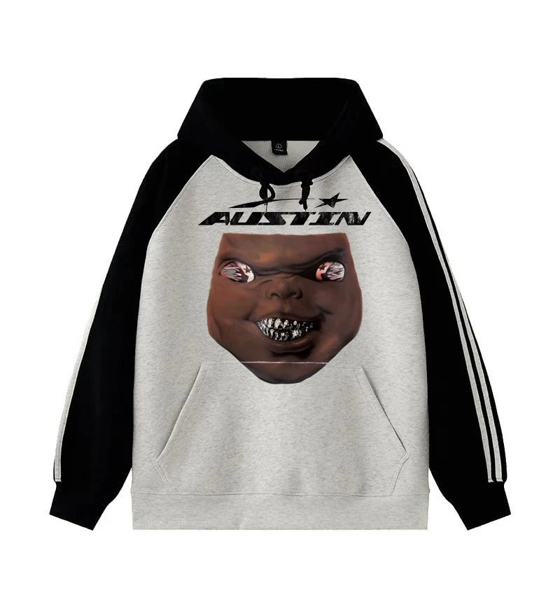 Hellstar Hoodies & Sweatshirts Graphic Pullover Hoodie — Light Grey and Royal Blue