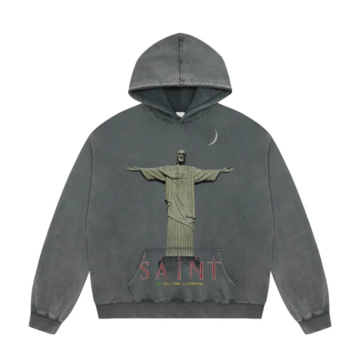 Saint Tears Hoodies & Sweatshirts Washed Graphic Print Pullover image 12