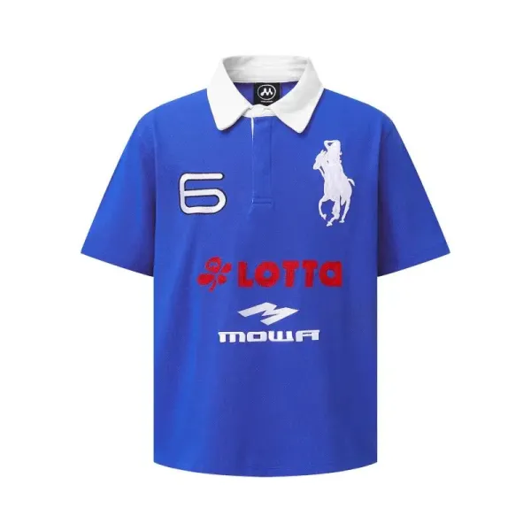 Lotto x MOWA Polo Shirt Royal Blue Tops Polo - 1