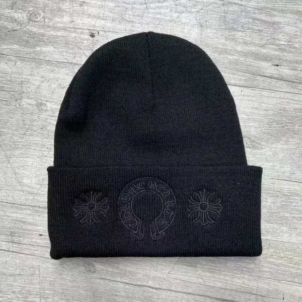 Chrome Hearts Embroidered Black Beanie - 1