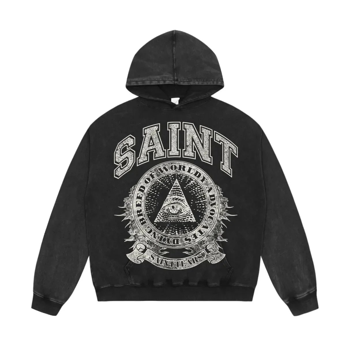 Saint Tears Hoodies & Sweatshirts Washed Graphic Print Pullover — 26