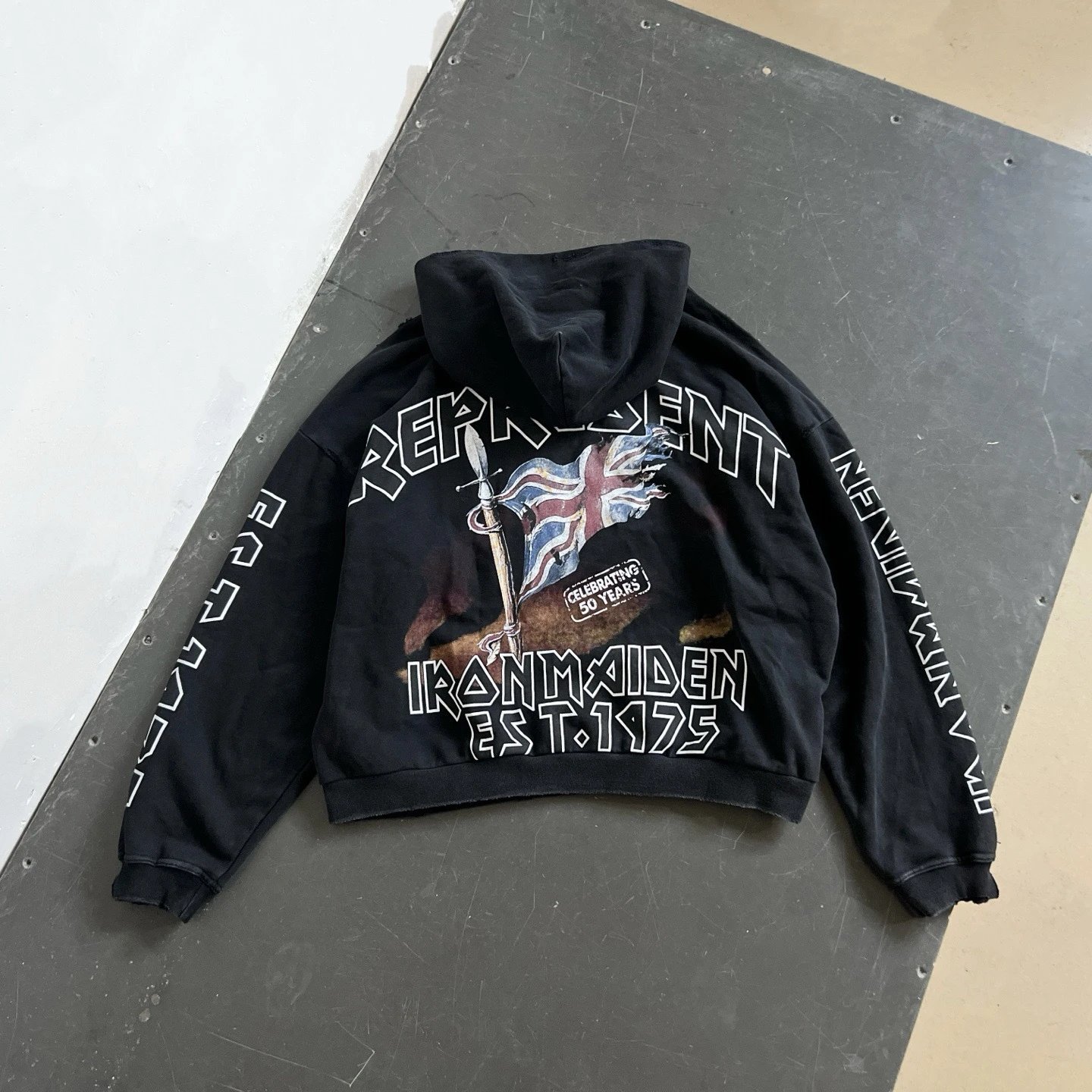 Distressed Dark Purple-Black Matching Hoodies photo 6