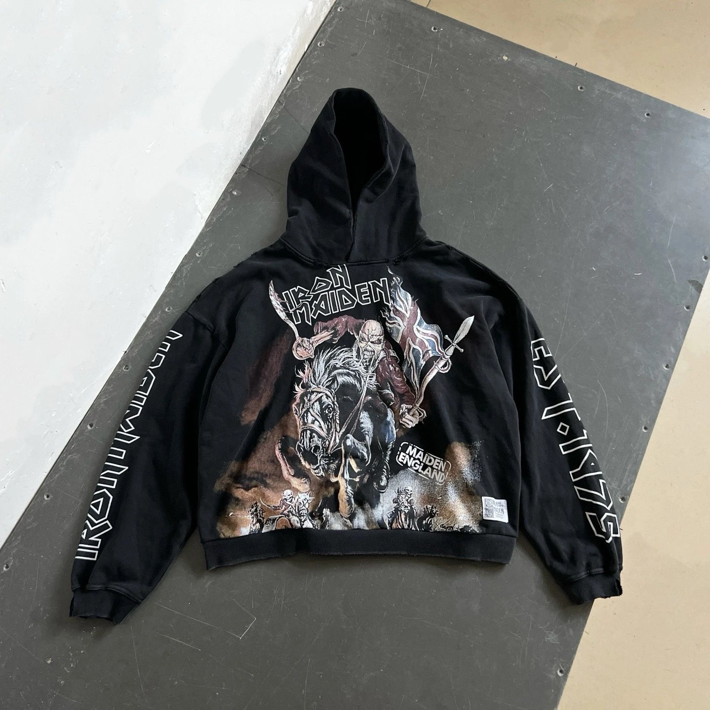 Distressed Dark Purple-Black Matching Hoodies photo 5