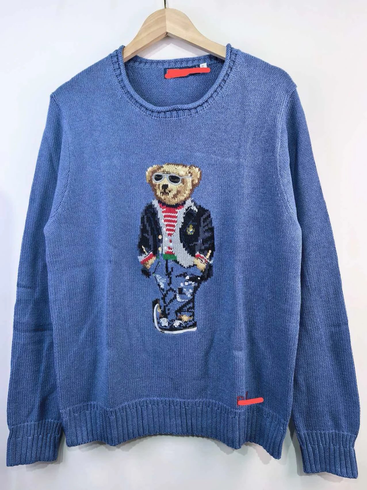 Heavy-Knit Cotton Cartoon Bear Sweater photo 4
