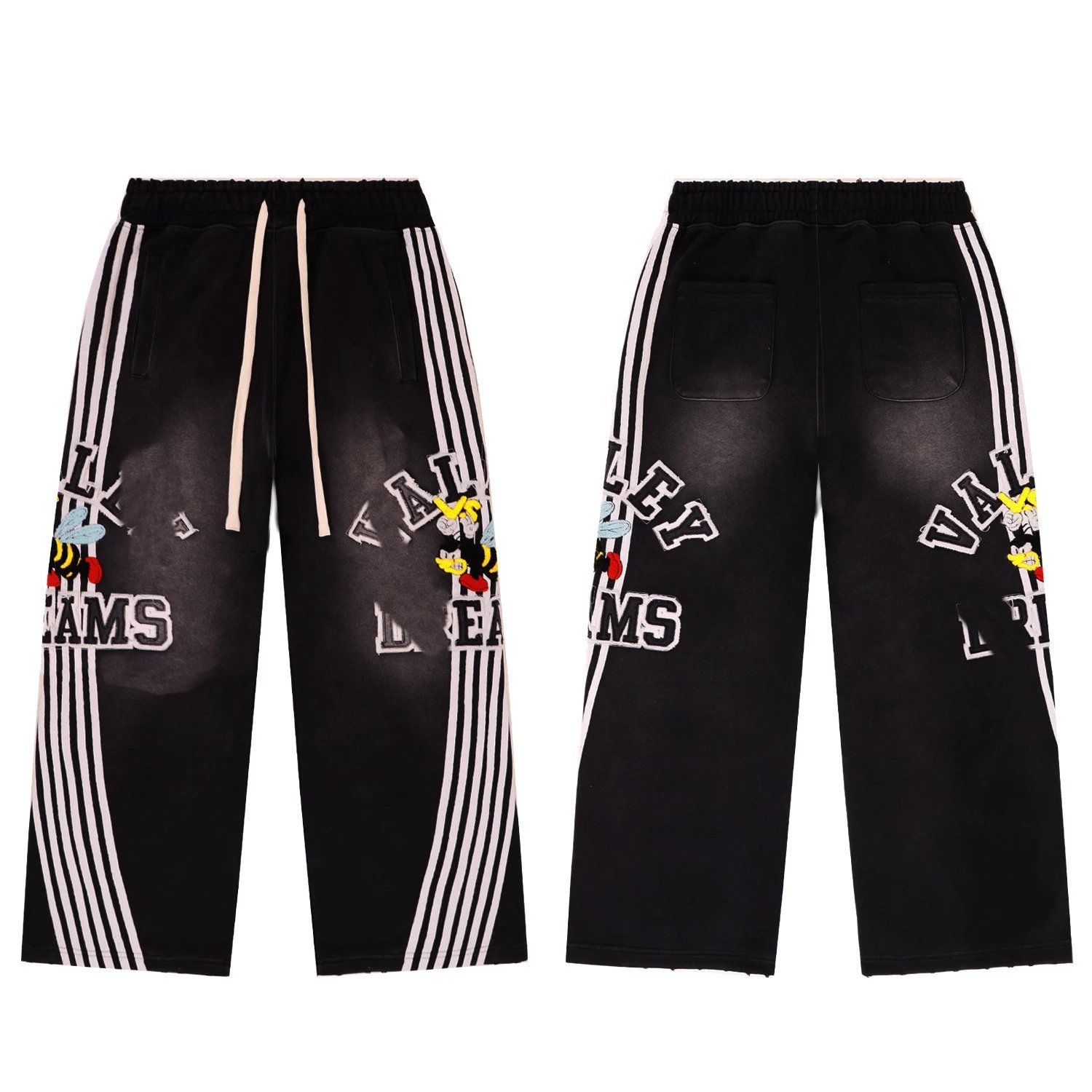 Men's Loose-Fit Striped Hoodie with Embroidery photo 6