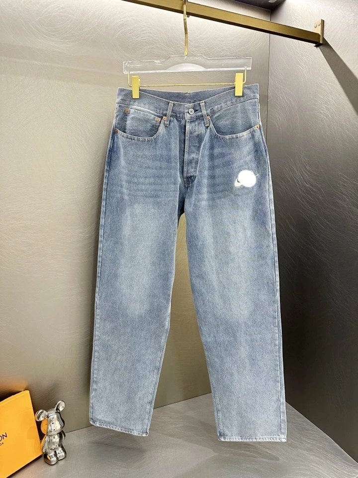 Gallery Dept x Levi's Distressed Light Wash Straight Leg Jeans - 6