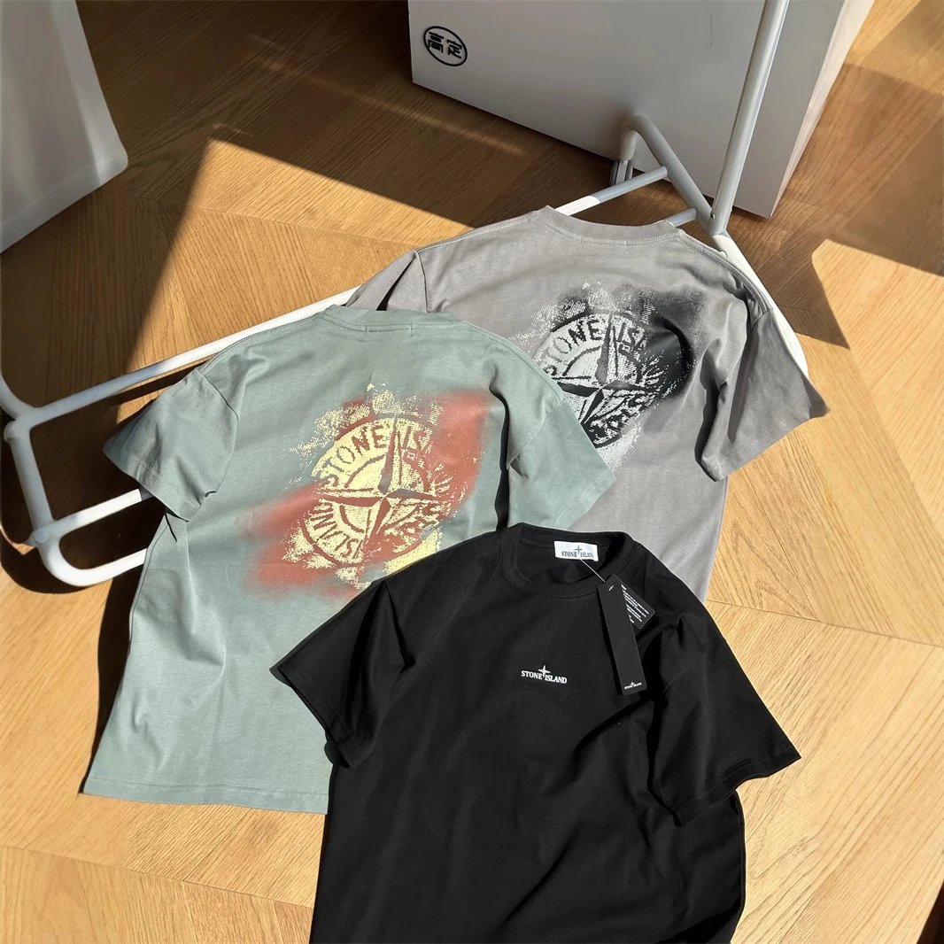Foamed Printed Mist Logo Crew Neck Cotton T-Shirt