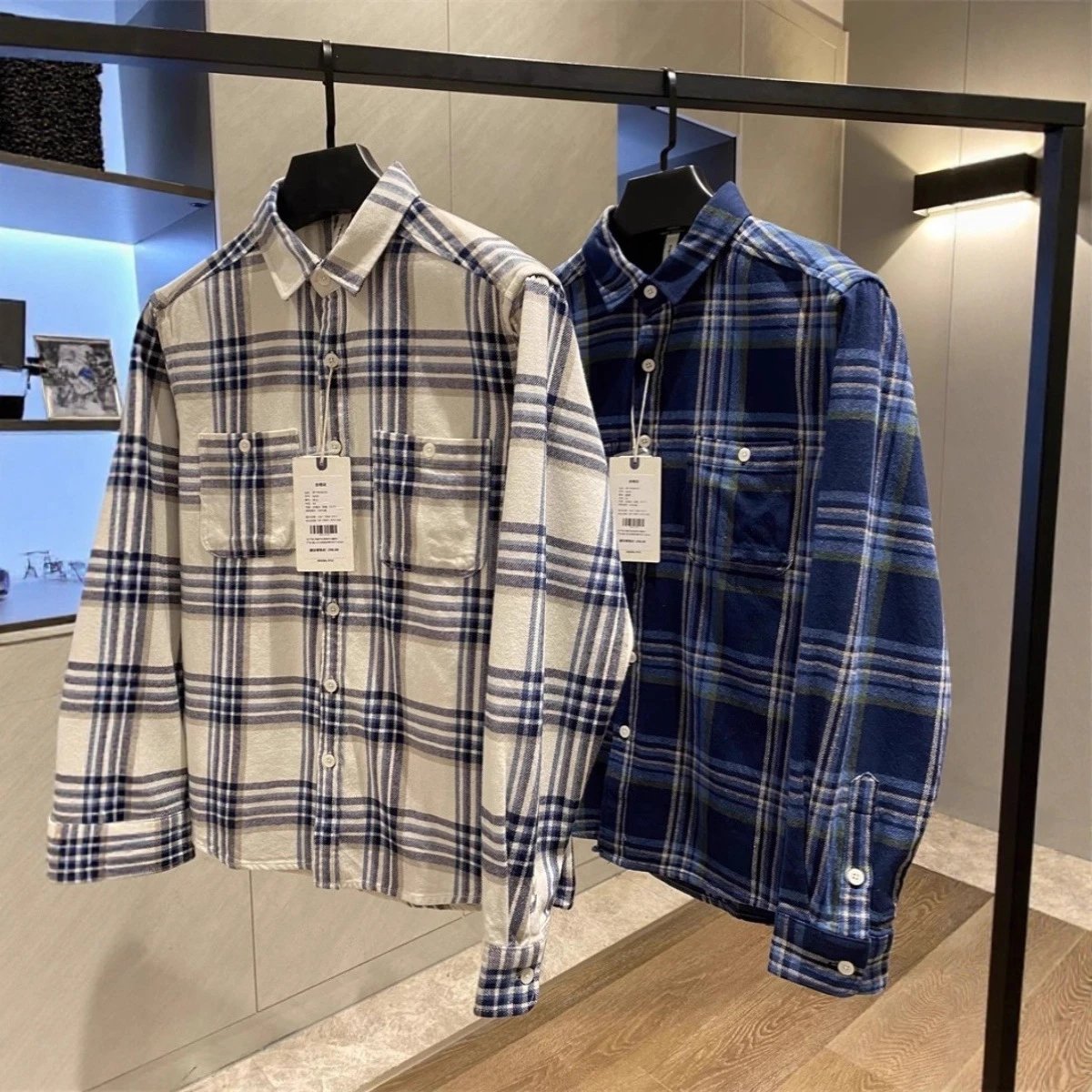 Retro Casual Loose Plaid Long Sleeve Shirt