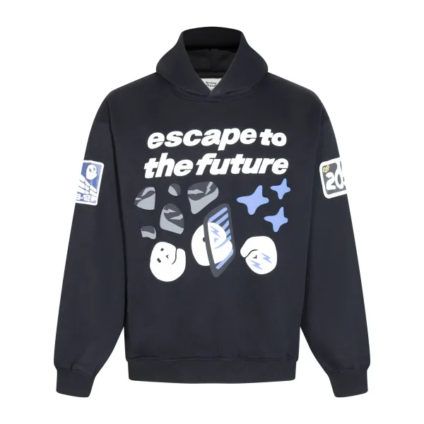 Broken Planet Escape to the Future Hoodie Black - 1