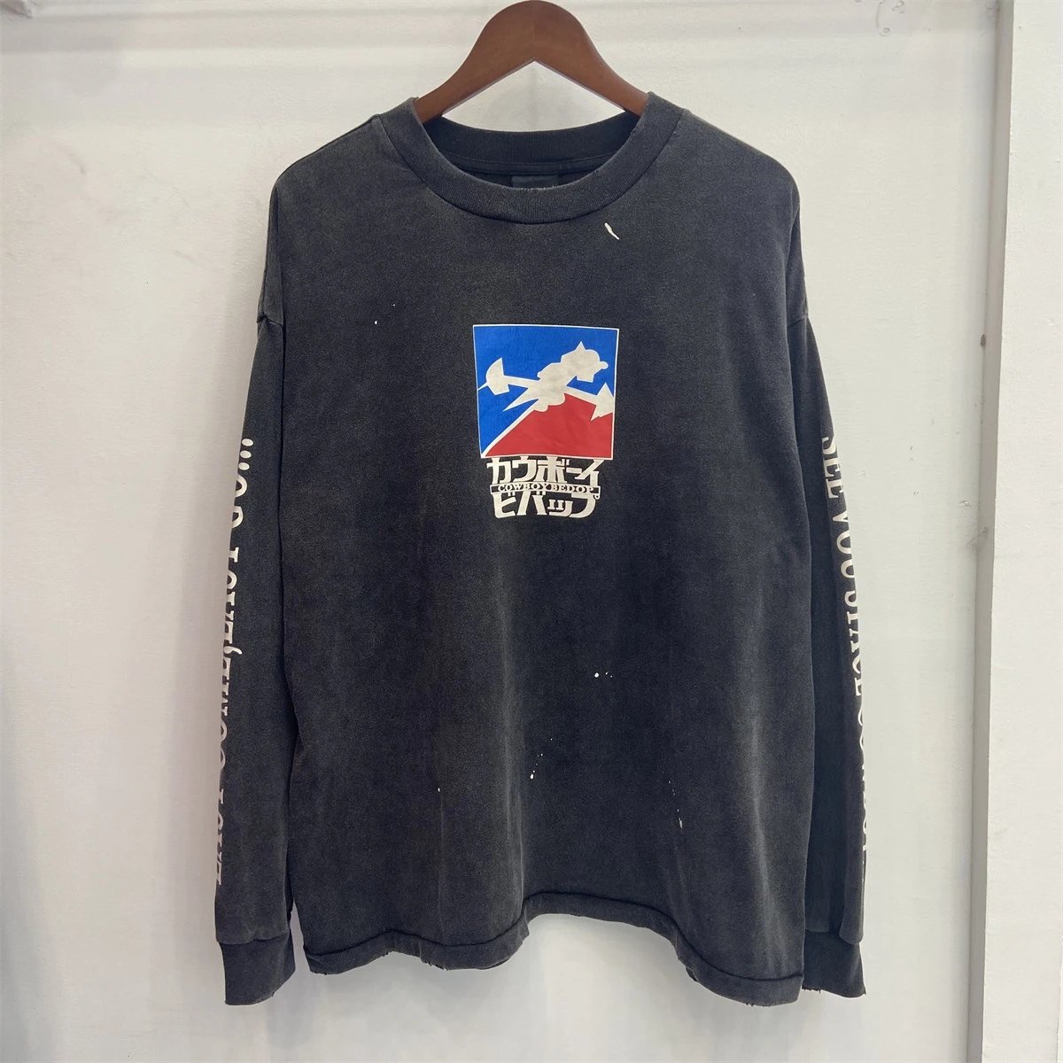 Cowboy Bebop x Unknown Brand Long Sleeve Graphic Tee Black - 8