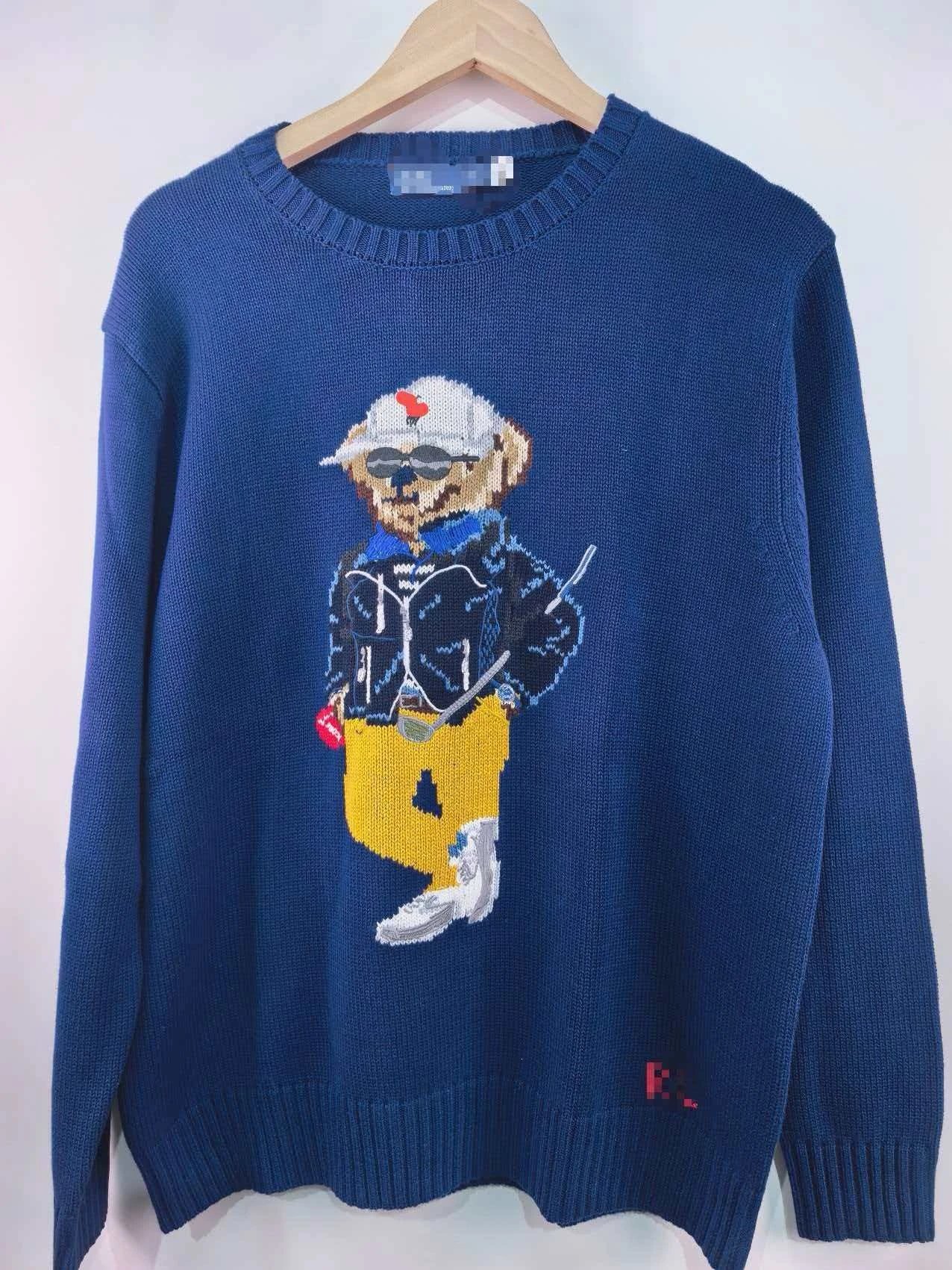 Heavy-Knit Cotton Cartoon Bear Sweater photo 5