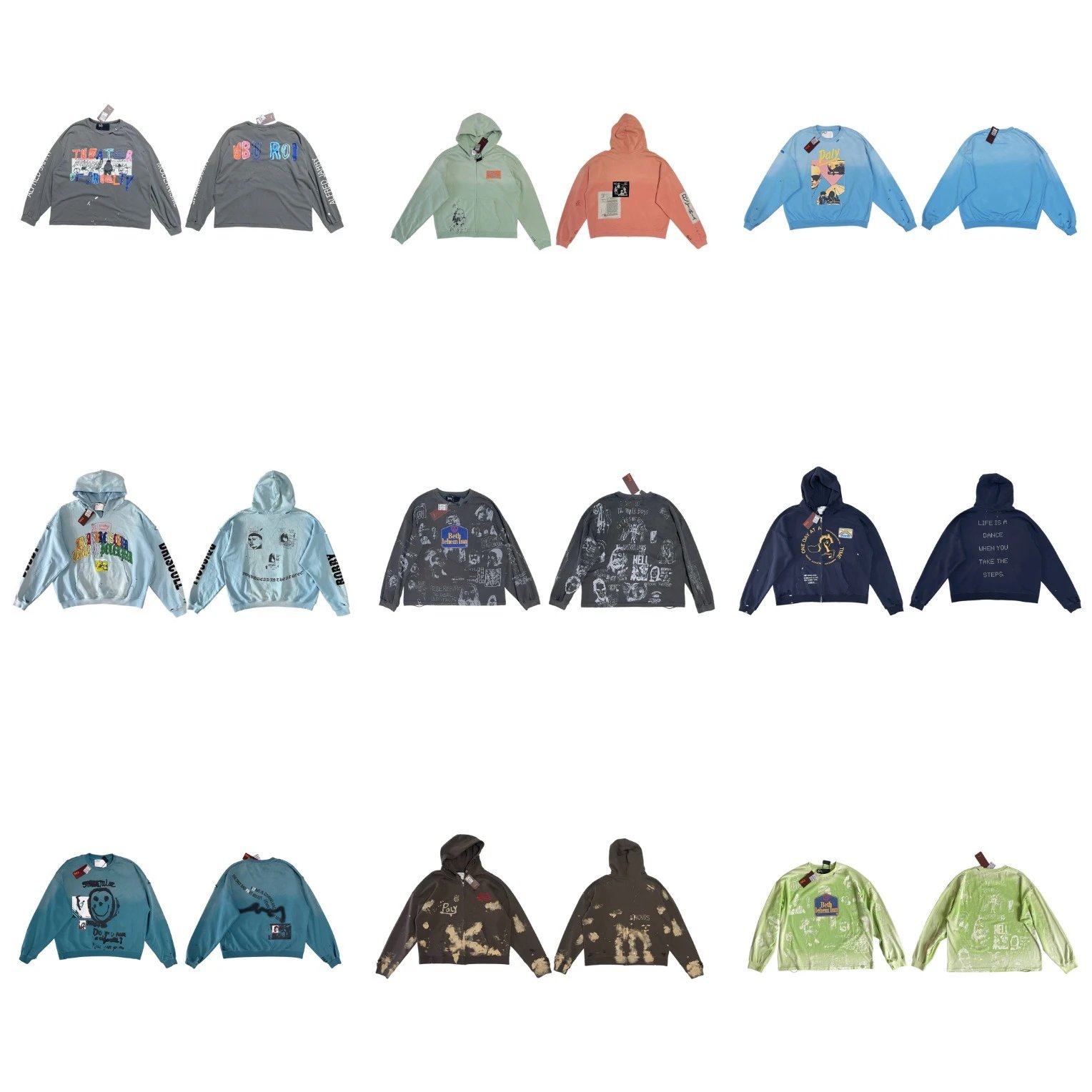 Heavy-Embroidery and Rhinestone-Embellished Sweatshirt