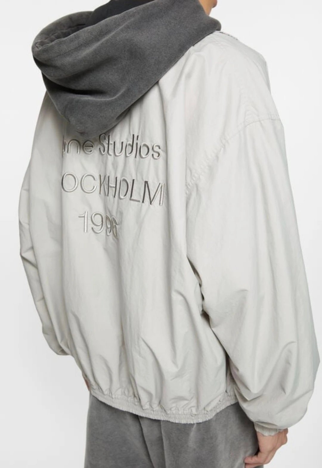 Acne Studios Jackets Stockholm 1996 logo-embroidered jacket — Logo-embroidered zip-up jacket in gray