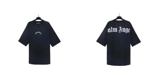 Palm Angels Arch Logo Oversized T-Shirt Black - 1