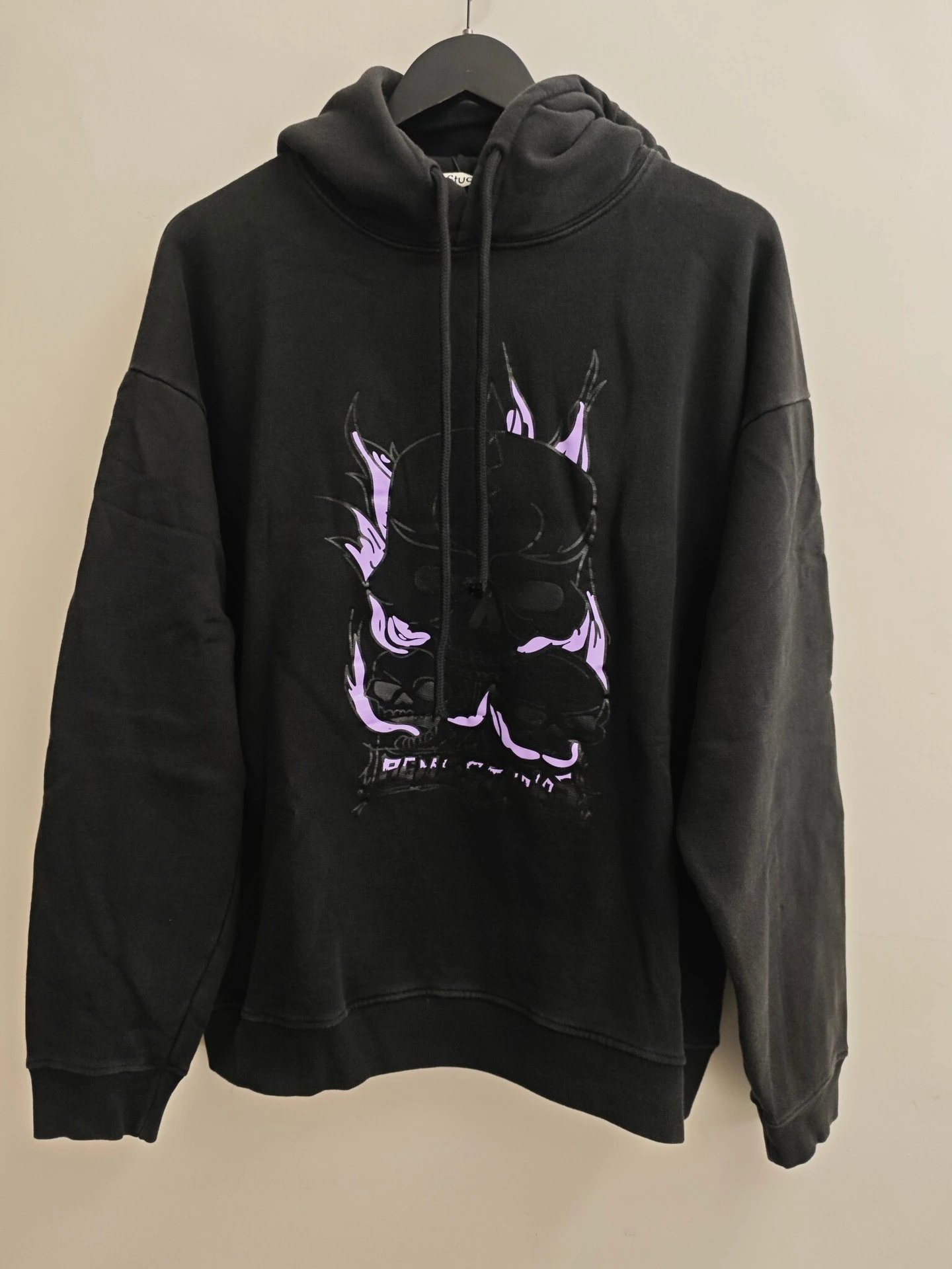 Acne Studios Jackets Stockholm 1996 logo-embroidered jacket — Black hoodie with a skull print