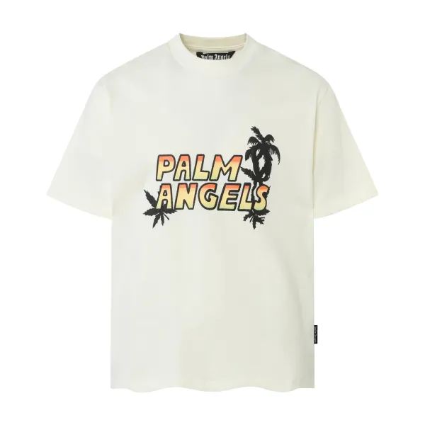 Palm Angels Palm Angels Logo Gradient Print T-Shirt Off-White - 1