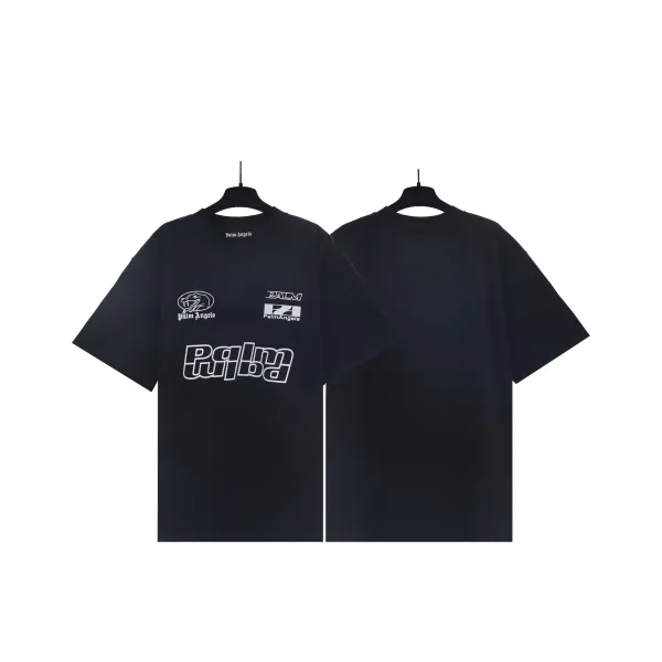 Palm Angels Multi-Logo Graphic Black T-Shirt - 1