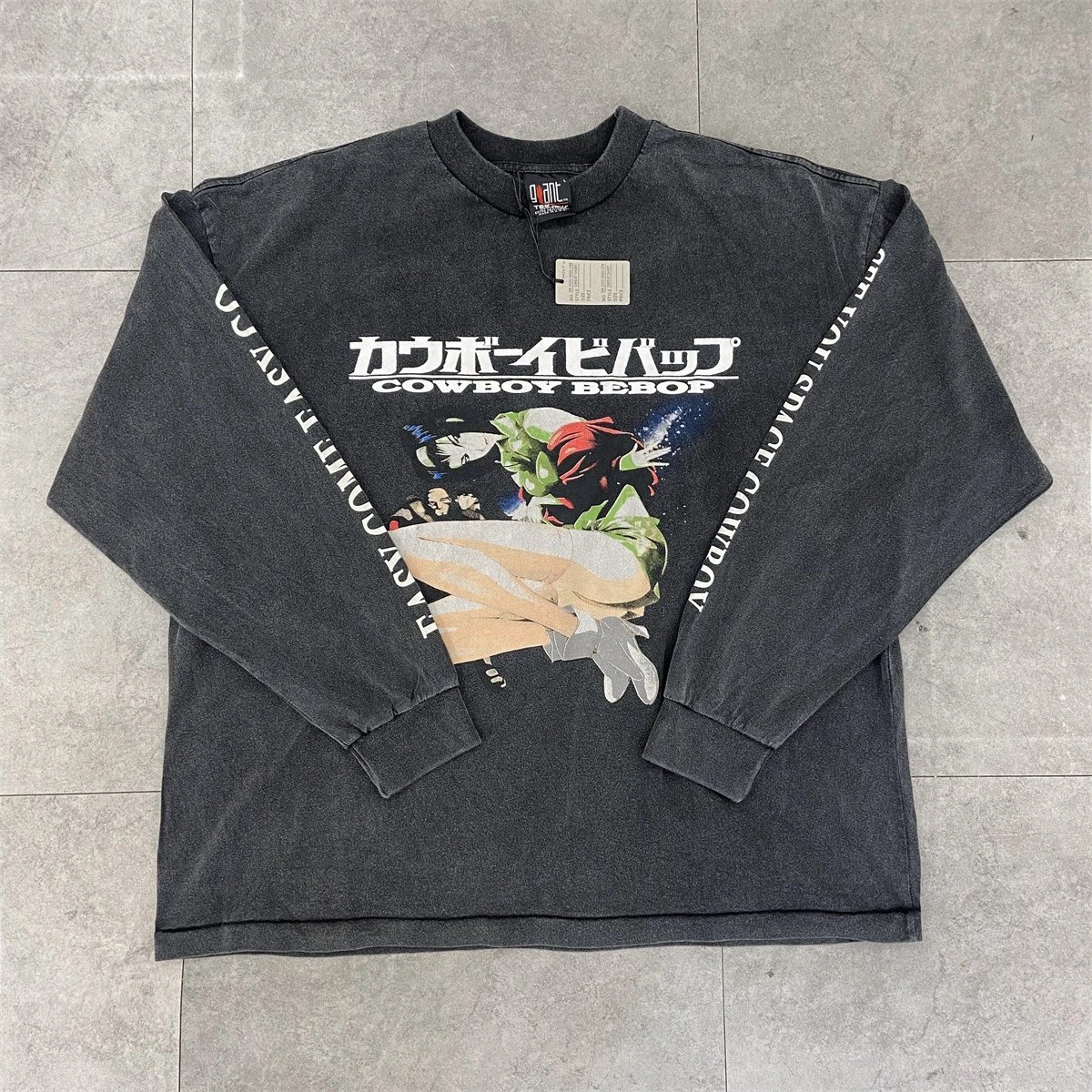 Cowboy Bebop x Unknown Brand Long Sleeve Graphic Tee Black - 28