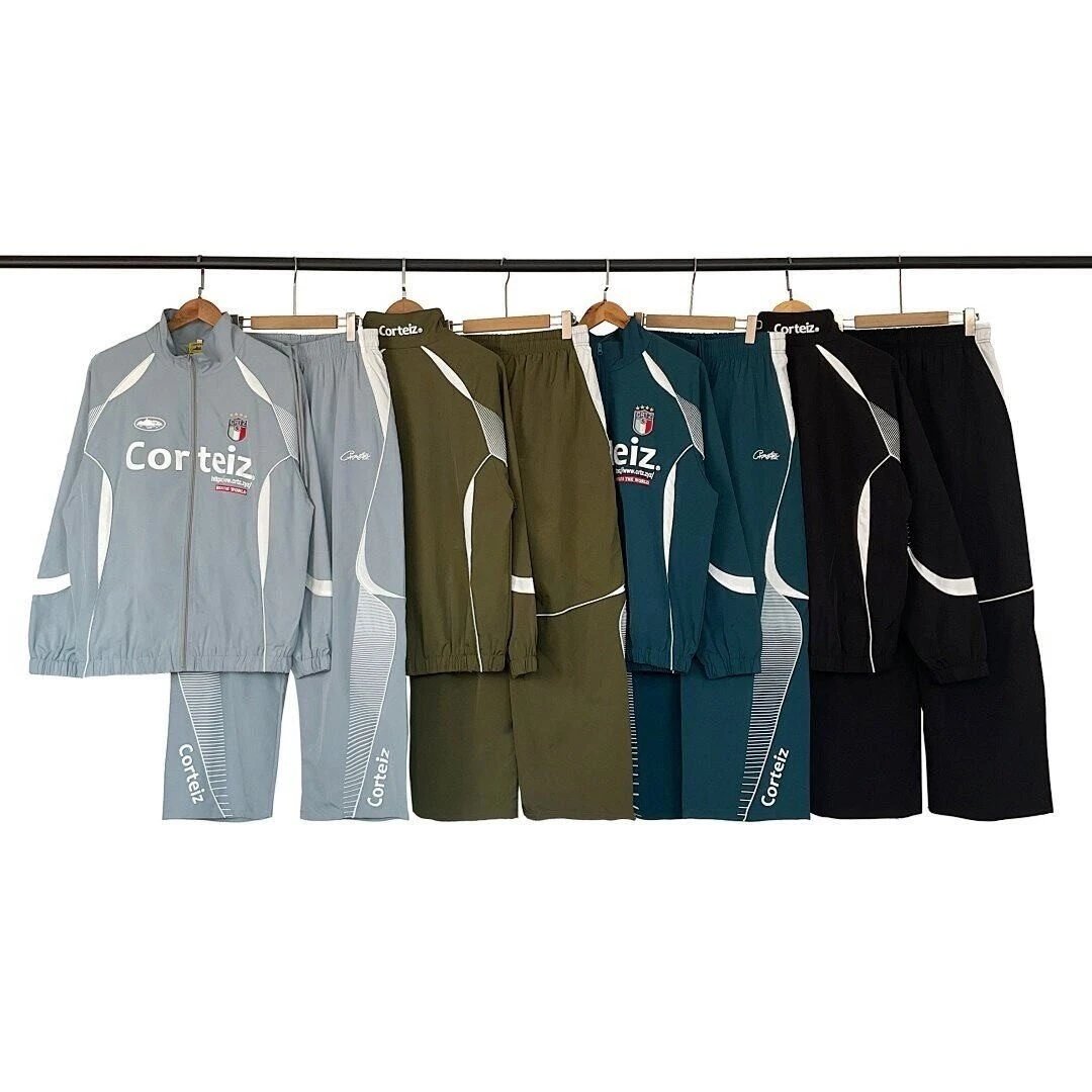 Color-Blocked Woven Zip-Up Jacket and Trousers