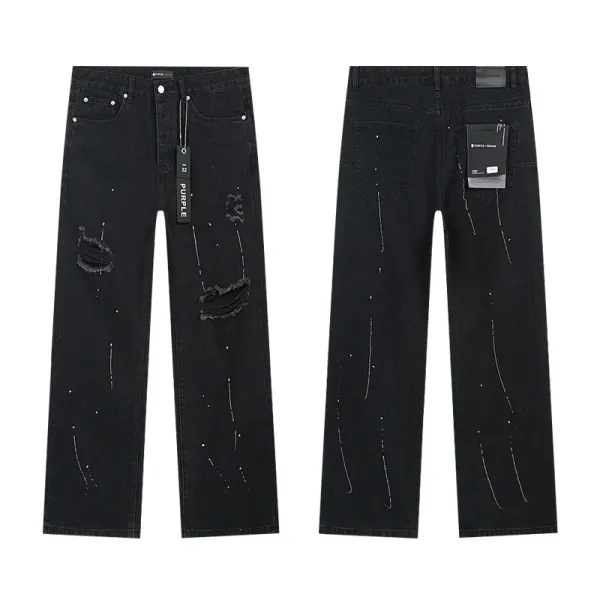 Purple Brand Flared Jeans Black with Radiant Stitch Detail - 23