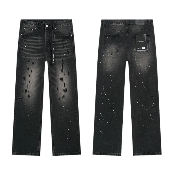 Purple Brand Flared Jeans Black with Radiant Stitch Detail - 28