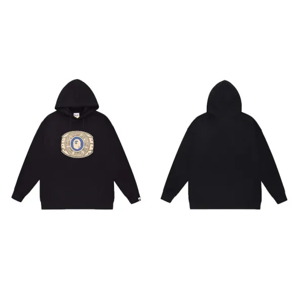 A Bathing Ape Belt Badge Hoodie Black - 1
