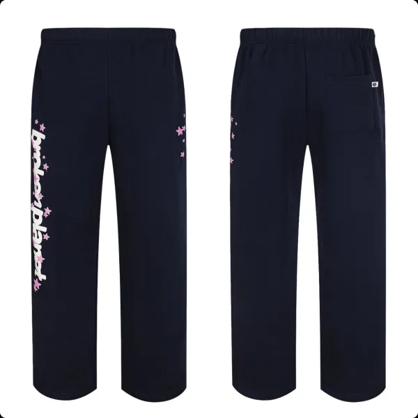 Broken Planet Star Print Sweatpants Navy - 1