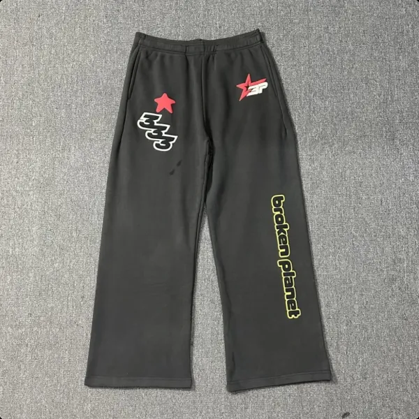 Broken Planet Graphic Sweatpants Black - 1