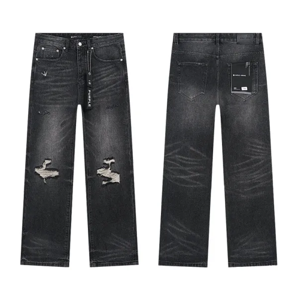 Purple Brand Flared Jeans Black with Radiant Stitch Detail - 13