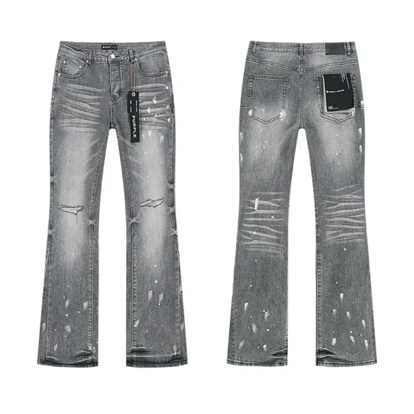 Purple Brand Flared Jeans Black with Radiant Stitch Detail - 20