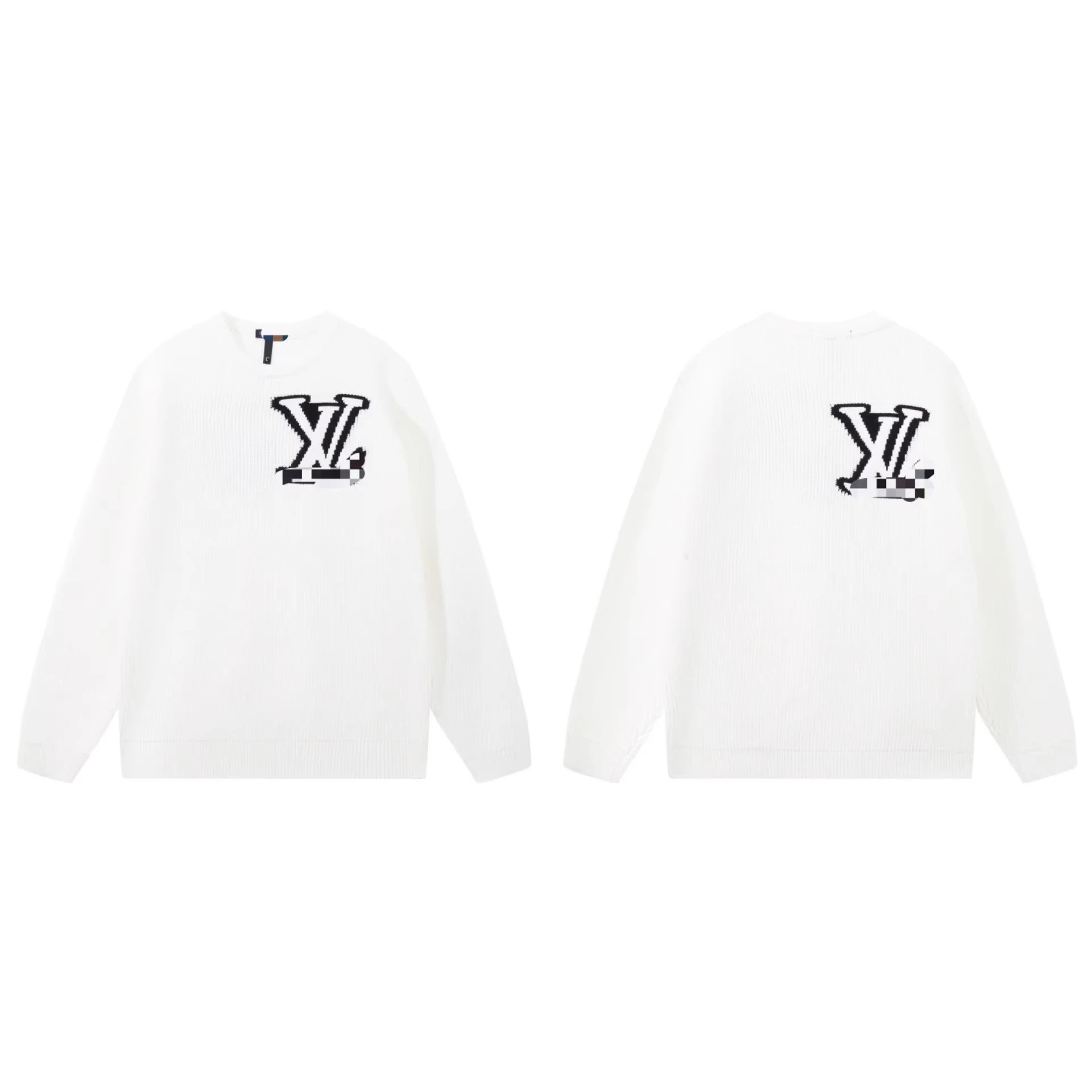 Letter Logo Jacquard Knit Long-Sleeved Sweater