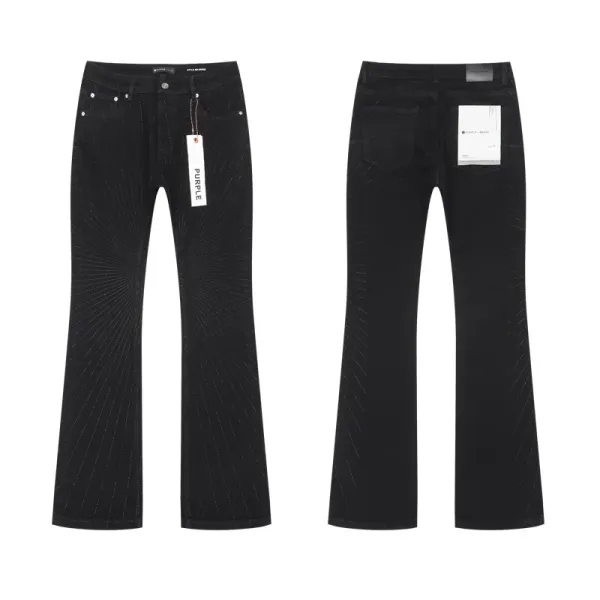 Purple Brand Flared Jeans Black with Radiant Stitch Detail - 1