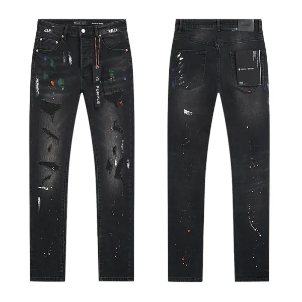 Purple Brand Flared Jeans Black with Radiant Stitch Detail - 35