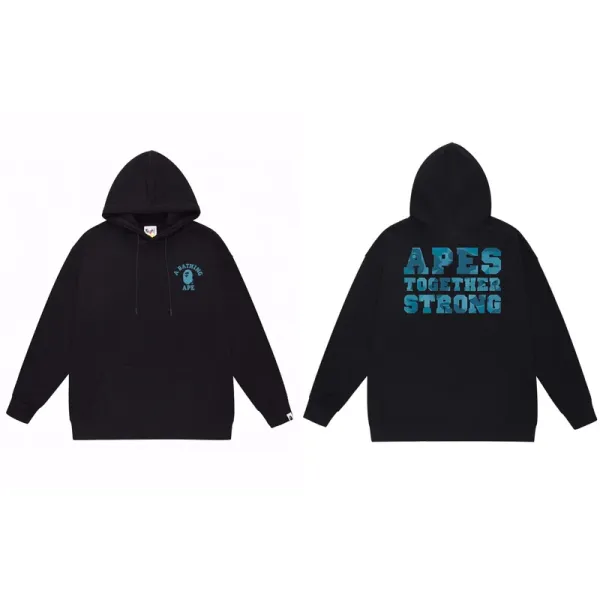 A Bathing Ape Apes Together Strong Black Hoodie - 1