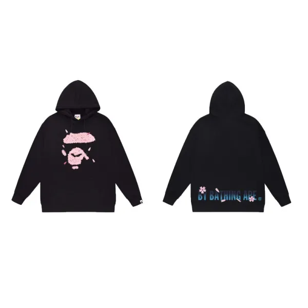 A Bathing Ape Sakura Ape Hoodie Black - 1
