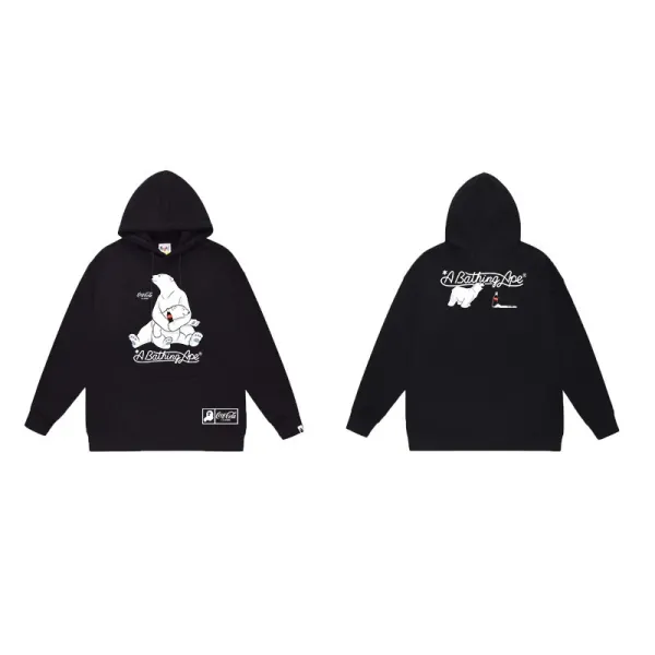 A Bathing Ape x Coca-Cola Polar Bear Hoodie Black - 1