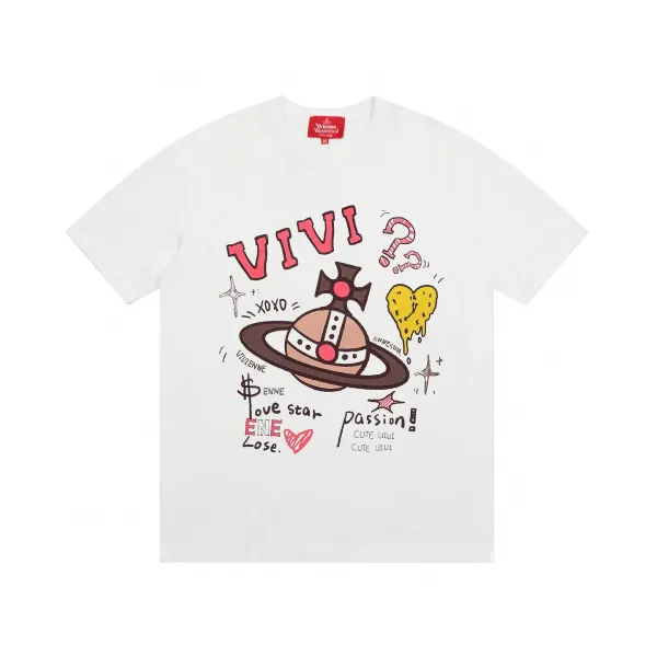 Vivienne Westwood Red Label Vivi Graphic Print White T-Shirt - 1
